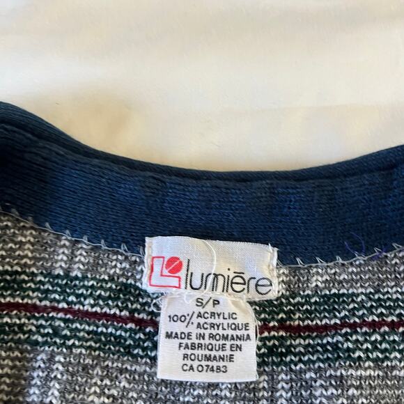 Vtg Y2K 2000s Blue Nordic Print  Sweater Vest Men's S Holiday Winter Eclectic - Picture 6 of 7